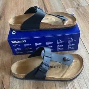 Birkenstock mens sz 11 womens sz 13 Medina black sandals nib